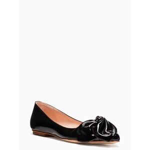 Kate‎ Spade New York Black Patent Leather Flower Flats Ballet Shoes - Size 6M